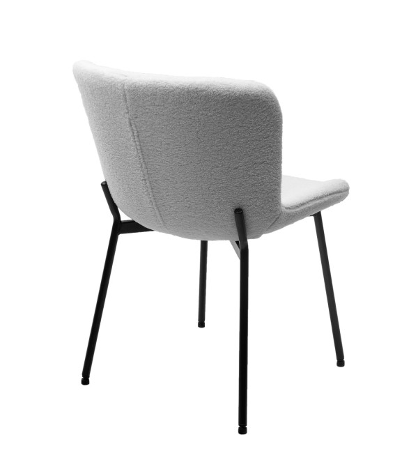 Стул RIYA UF992-01 Белый, teddy / черный каркас М-City