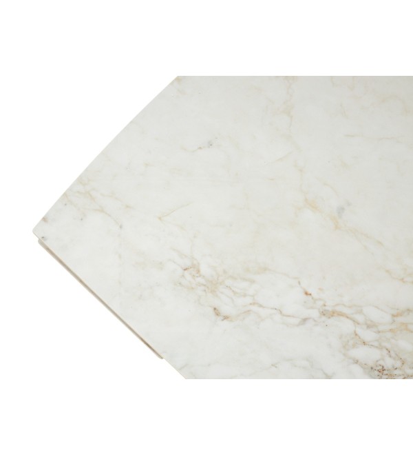 Стол ПУАНТО 200 цвет КРЕМ (BRECHA CREMA ELEGANCE), керамика / Латте каркас