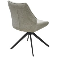 Стул ОЛАФ (OLAF) 360 град. поворот. RAVEN22 Бежево-белый, ткань / Черный, ®DISAUR