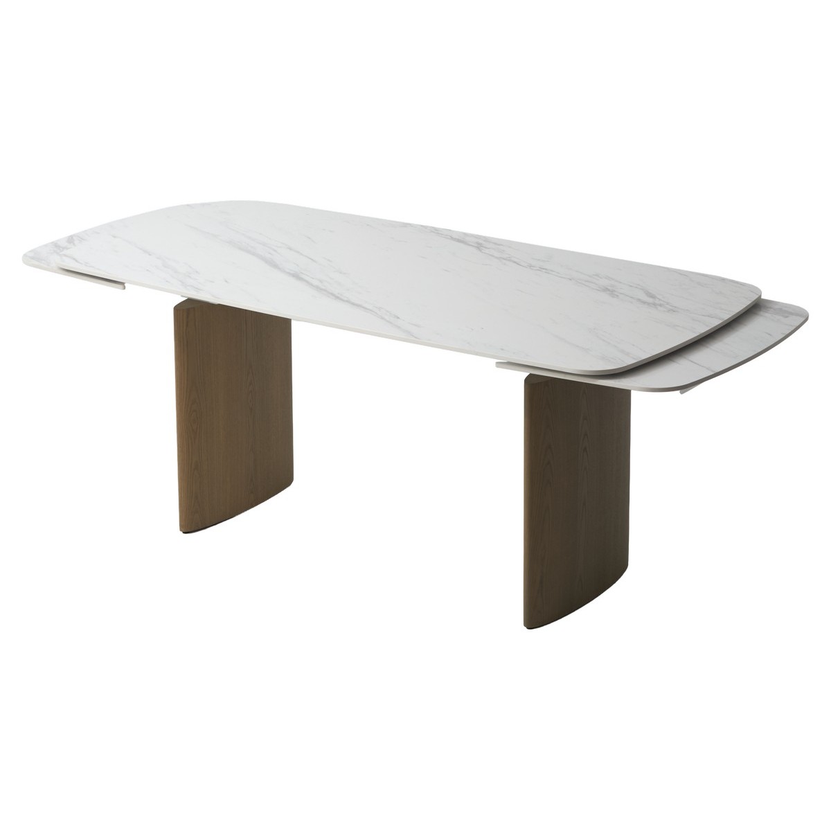 Стол КАЛВИН (CALVIN) 180 цвет КАРРАРА (SEMI-POLISHED SNOW CARRARA SOLID CERAMIC / СЕРЫЙ ДУБ, ®DISAUR