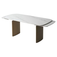 Стол КАЛВИН (CALVIN) 180 цвет КАРРАРА (SEMI-POLISHED SNOW CARRARA SOLID CERAMIC / СЕРЫЙ ДУБ, ®DISAUR