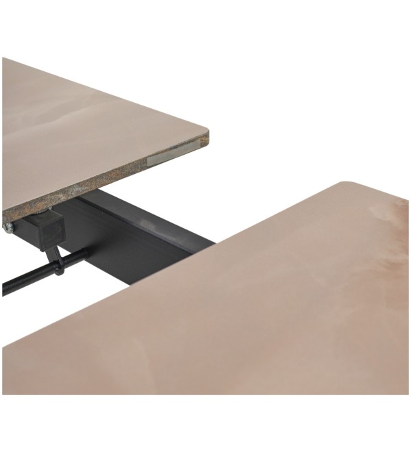 Стол КОРНЕР (CORNER) 120 цвет АМБЕР ЖАДЕ (GLOSS AMBER JADE SOLID CERAMIC) / ЧЕРНЫЙ, ®DISAUR