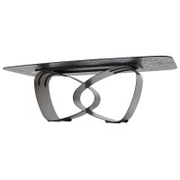 Стол ТОВЕ (TOVE) 240 цвет ЧЕРНЫЙ (GREY), стекло BUBBLE  / Шоколадное золото  ®DISAUR