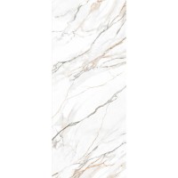 Стол АДАЖИО 115 КРУГЛЫЙ цвет МРАМОР (GILT WHITE), керамика / Латте каркас