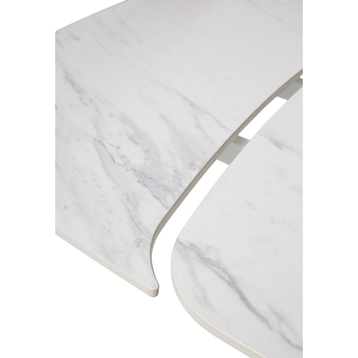 Стол КАЛВИН (CALVIN) 180 цвет КАРРАРА (SEMI-POLISHED SNOW CARRARA SOLID CERAMIC / СЕРЫЙ ДУБ, ®DISAUR