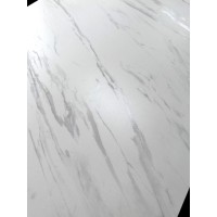 Стол МАТЕРА (MATERA) 160 цвет KL-99 Белый мрамор матовый, итальянская керамика/ ЧЕРНЫЙ, ®DISAUR
