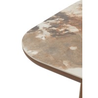 Стол БАРК (BARK) 180 цвет CA035 Бежевый мрамор, керамика / Орех (WALNUT), ®DISAUR