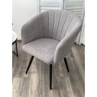 Стул РУНА (RUNA), 360 град. поворот. цвет B22 Серый, велюр / черный каркас
