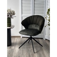 Стул АСТРА (ASTRA) 360 град. поворот Зеленый Sonic 77 ткань/7525-156 велюр / черный каркас, ®DISAUR