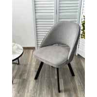 Стул ДУНА (DUNA) 360 град. поворот. B22 Серый, велюр / черный каркас