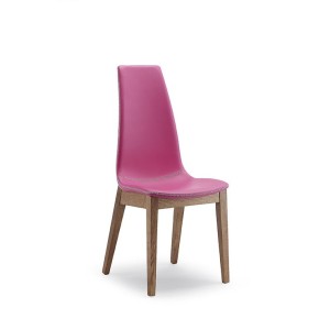 СТУЛ  SELLY, ASH WALNUT 167/ SOFT PIENO FIORE 275 FUSSIA с черн.строчкой