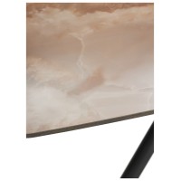 Стол РИВОЛИ (RIVOLI) 140 цвет АМБЕР ЖАДЕ (GLOSS AMBER JADE SOLID CERAMIC) / ЧЕРНЫЙ, ®DISAUR