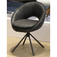 Стул АНАБЕЛЬ (ANABEL) 360 град. поворот Черный  Maison 99# / OTE COBBLE 457 / серый каркас, ®DISAUR