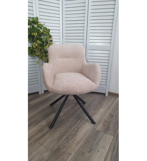Стул KAROL 180 град. поворот. 3018-10 бежевый, шенилл/ черный каркас, ®DISAUR