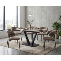 Стол АЛАТРИ (ALATRI) 120 АМБЕР ЖАДЕ ГЛЯНЦЕВЫЙ (GLOSS AMBER JADE) керамика /ЧЕРНЫЙ, ®DISAUR