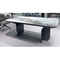 Стол ИНГЕРМАН (INGERMAN) 200 цвет Караката (KARAKATA BROWN) керамика / Темно-серый + шпон, ®DISAUR