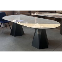 Стол ОРФЕЙ  240 нераскладной цвет ОНИКС (ONYX SABLE PULIDO), керамика / Черный каркас