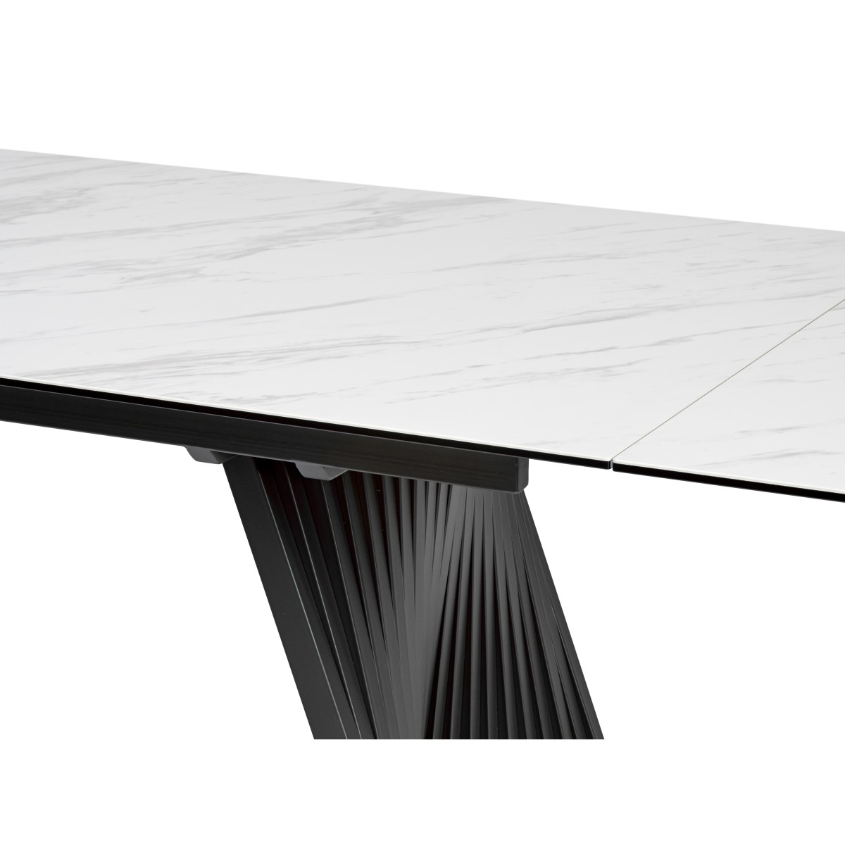 Стол ИВАР (IVAR) 200 цвет KL-99 Белый мрамор, итальянская керамика / Темно-серый ®DISAUR