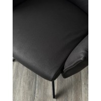 Стул ДИН (DEAN) 360 град.поворот. цвет ТЕМНО-СЕРЫЙ, экокожа Maison 99# / Черный, ®DISAUR