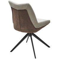 Стул ОСКАР (OSKAR) 360град, цвет БЕЖЕВЫЙ/КОРИЧНЕВЫЙ(KN01-05/BZ1046-21), ткань/ЧЕРНЫЙ каркас, ®DISAUR