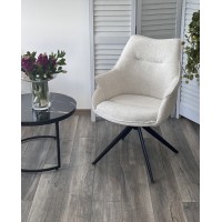 Стул ОВЕ (OVE) 360 град. поворот. RAVEN22 Бежево-белый, ткань / Черный, ®DISAUR