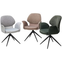 Стул ЛЕННЕ (LENNE) 360 град. поворот., цвет ЛАТТЕ MILAN-430/ MOHAIR-440, ткань/ Черный, ®DISAUR