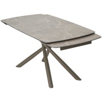 Стол РИВОЛИ (RIVOLI) 140 цвет ЛАТТЕ МАТОВЫЙ (MATT LATTE STONE SOLID CERAMIC) / ТАУПЕ, ®DISAUR