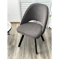 Стул ДУНА (DUNA) 360 град. поворот. B28 Темно-серый, велюр / черный каркас