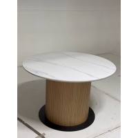 Стол МЕСА (MESA) D120 цвет БЕЛЫЙ МРАМОР M326 / ДУБ, ®DISAUR