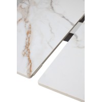 Стол БЭТИС (BETIS) 180 цвет Мрамор (MATTE GILDED WHITE SOLID CERAMIC) / Орех (WALNUT), ®DISAUR