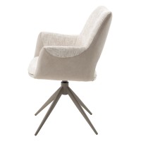 Стул ДАВЕН (DAVEN) 360 град, цвет КРЕМОВЫЙ RIELY-111 /  G1038-101, ткань  / ЛАТТЕ каркас, ®DISAUR