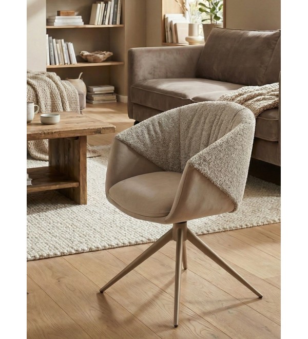 Стул ГИССЕН (GISSEN) 360 град., цвет ЛАТТЕ RIELY-111 / V885-3, ткань / ЛАТТЕ, ®DISAUR