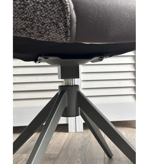 Стул АНАБЕЛЬ (ANABEL) 360 град. поворот Черный  Maison 99# / OTE COBBLE 457 / серый каркас, ®DISAUR