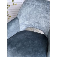 Стул БЕРРИС (BERRIES) 360 град. Синий Loris-37, велюр / темно-синий 7525-56 / черный каркас, DISAUR