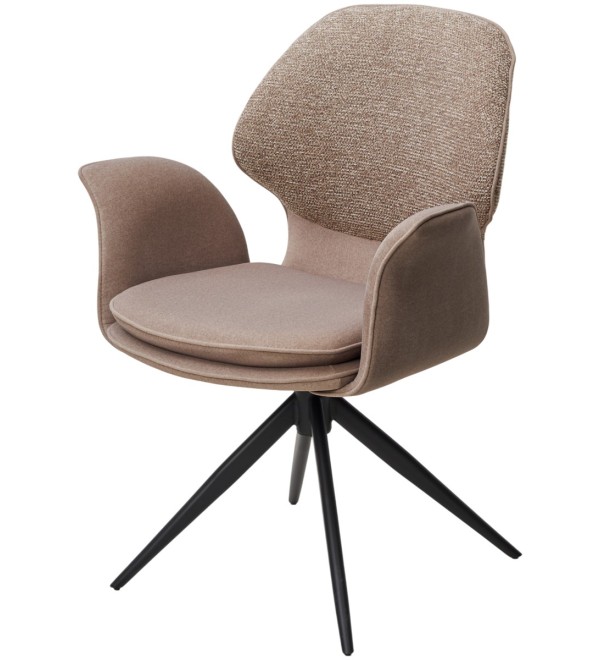 Стул ЛЕННЕ (LENNE) 360 град. поворот., цвет ЛАТТЕ MILAN-430/ MOHAIR-440, ткань/ Черный, ®DISAUR