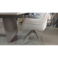Стол ПУАНТО 200 цвет КРЕМ (BRECHA CREMA ELEGANCE), керамика / Латте каркас