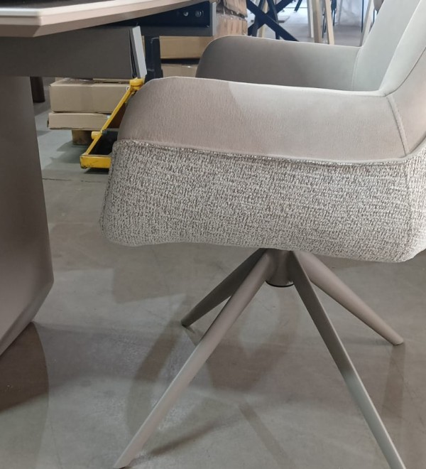 Стол ПУАНТО 200 цвет КРЕМ (BRECHA CREMA ELEGANCE), керамика / Латте каркас