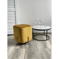 Пуф для гостиной АРЕС (ARES) цвет BLUVEL-68 желтый / золотой