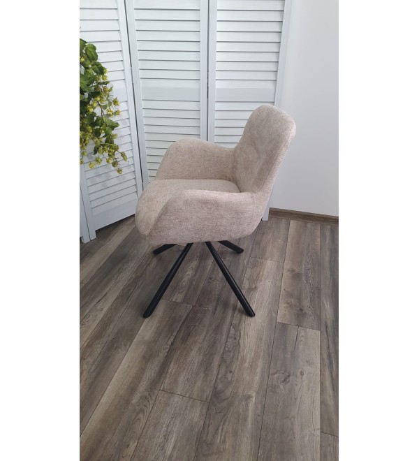 Стул KAROL 180 град. поворот. 3018-10 бежевый, шенилл/ черный каркас, ®DISAUR