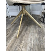 Стул ОСКАР (OSKAR) 360 град, цвет КРЕМОВЫЙ (RIELY-111/PRESENT-120), ткань / ШАМПАНЬ каркас, ®DISAUR