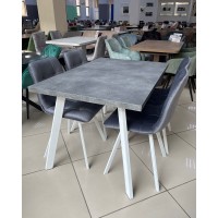 Стол БРИК М (BRICK M) 140 Бетон Портленд/ Белый