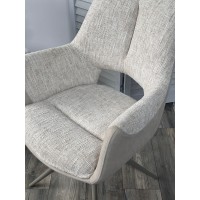 Стул ДАВЕН (DAVEN) 360 град, цвет КРЕМОВЫЙ RIELY-111 /  G1038-101, ткань  / ЛАТТЕ каркас, ®DISAUR
