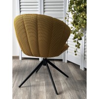 Стул АСТРА (ASTRA) 360 град. поворот Желтый Sonic 68 ткань / 7525-132 велюр / черный каркас, ®DISAUR