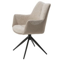 Стул ДАВЕН (DAVEN) 360 град, цвет КРЕМОВЫЙ RIELY-111 / G1038-10, ткань / ТЕМНО-СЕРЫЙ каркас, ®DISAUR
