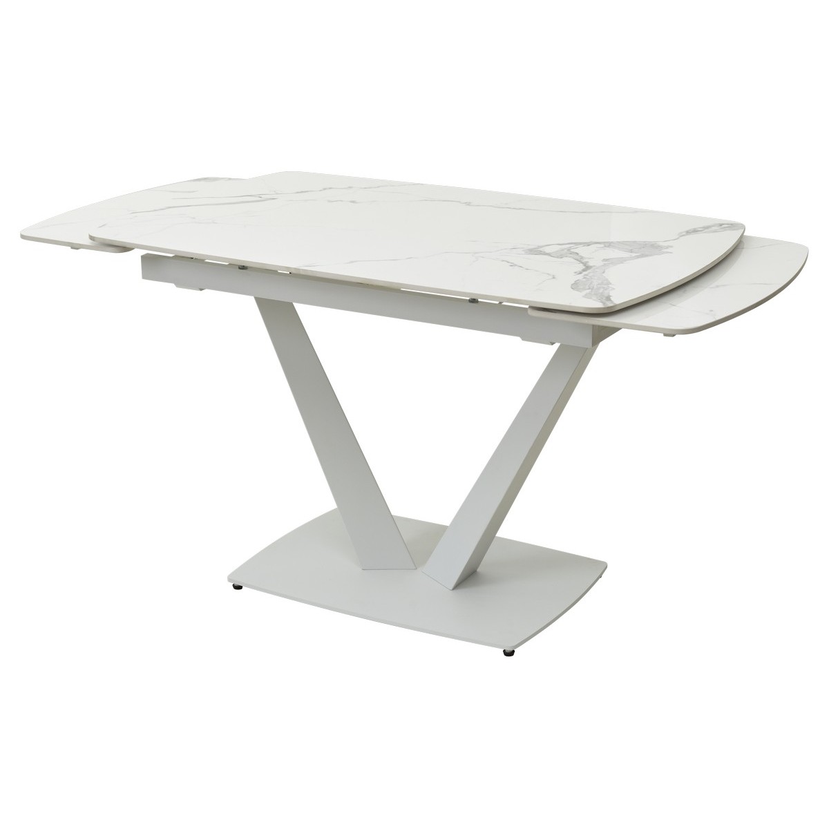 Стол АЛАТРИ (ALATRI) 120 цвет БЕЛЫЙ МРАМОР ГЛЯНЦ. (GLOSS STATUARIO WHITE), керамика / БЕЛЫЙ, ®DISAUR