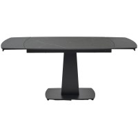 Стол БАЛД (BALDE)120 цвет ЧЕРНЫЙ МРАМОР МАТОВЫЙ (MATT BLACK MARBLE SOLID CERAMIC)/ ЧЕРНЫЙ, ®DISAUR