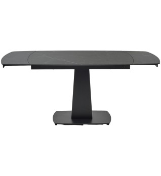 Стол БАЛД (BALDE)120 цвет ЧЕРНЫЙ МРАМОР МАТОВЫЙ (MATT BLACK MARBLE SOLID CERAMIC)/ ЧЕРНЫЙ, ®DISAUR