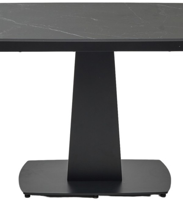 Стол БАЛД (BALDE)120 цвет ЧЕРНЫЙ МРАМОР МАТОВЫЙ (MATT BLACK MARBLE SOLID CERAMIC)/ ЧЕРНЫЙ, ®DISAUR