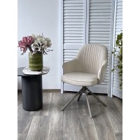 Стул РИКАРД (RIKARD) 360 град. кремовый RIELY-111/PRESENT-120, шенилл-велюр / латте каркас, ®DISAUR