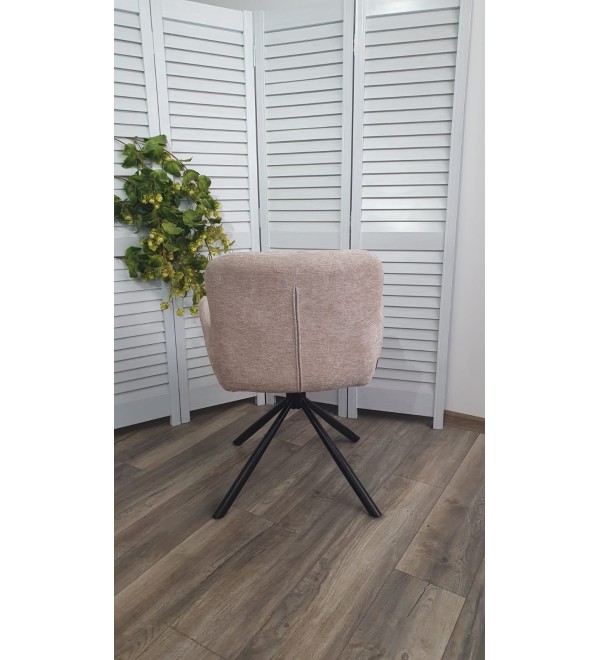 Стул KAROL 180 град. поворот. 3018-10 бежевый, шенилл/ черный каркас, ®DISAUR
